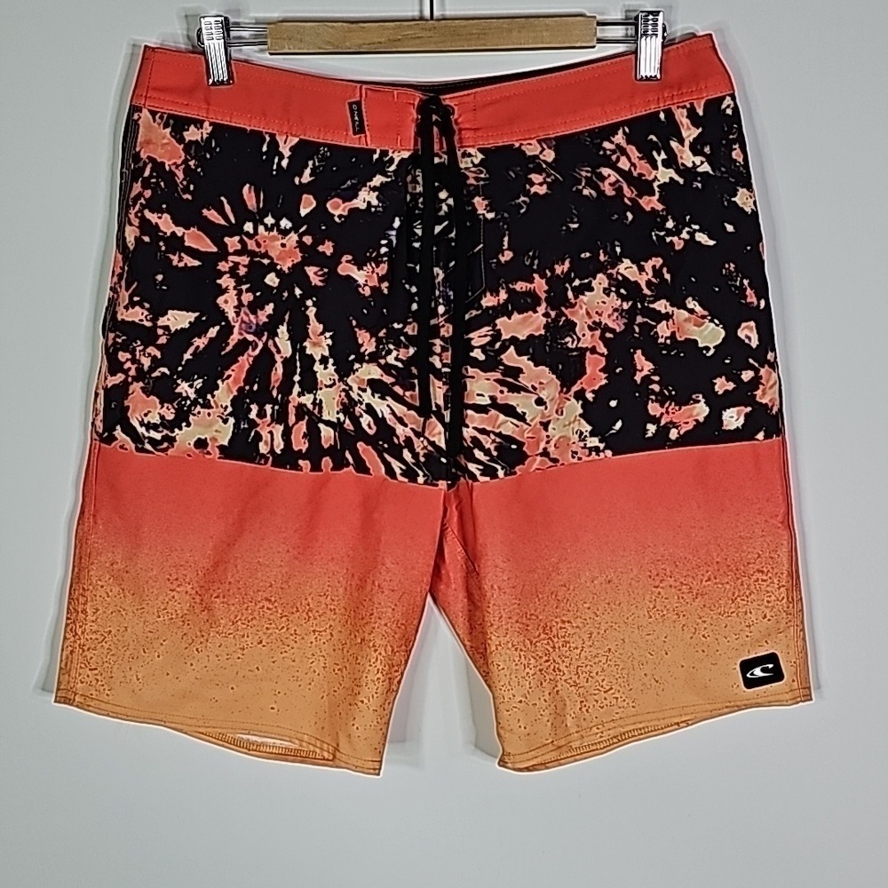 O'Neil size 34" orange and black swim shorts